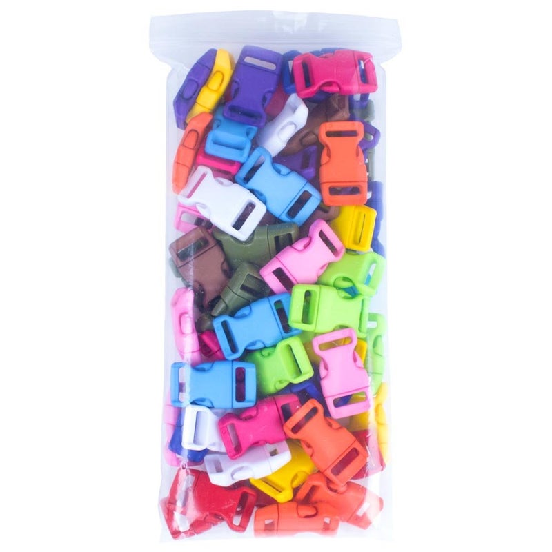 Craft County 60 Pack - 12 Colors - 5/8-Inch Quick Side Release Plastic Buckles - Image 1